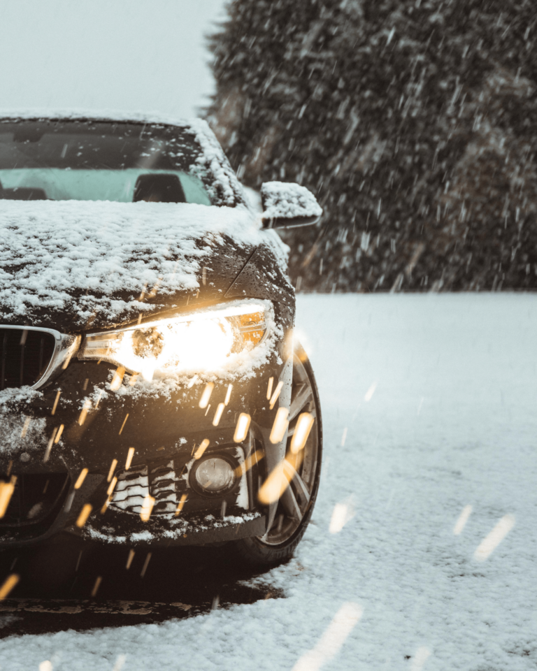 A car being prepared for cold weather