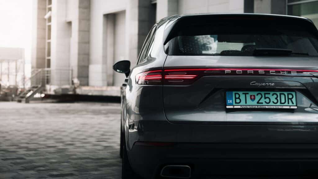 Porsche Cayenne in city streets