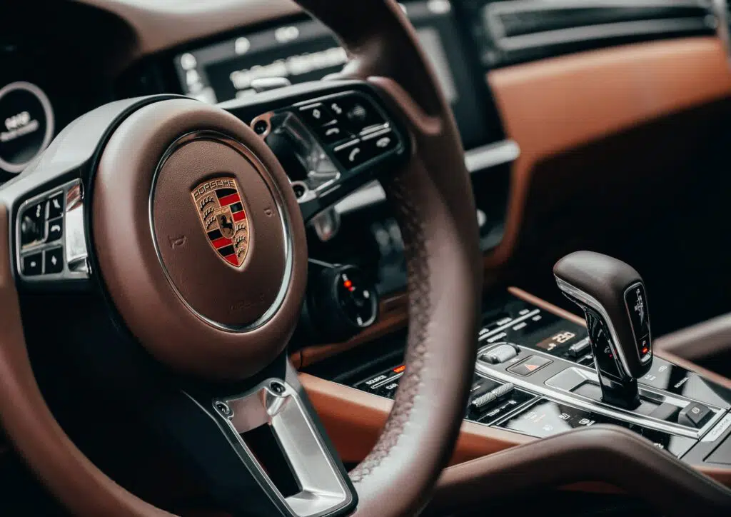 Porsche sports car interior