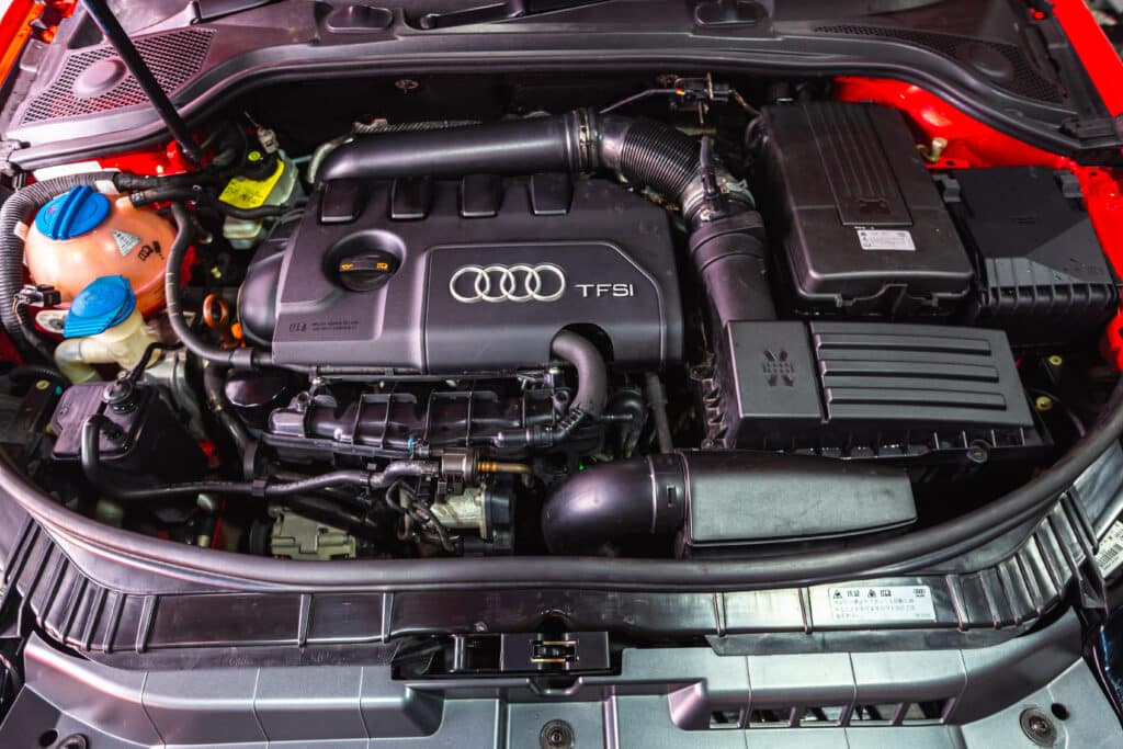 Engine bay of Audi A3 2009 1.4L