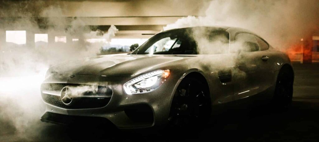 Mercedes Car Smoking Background