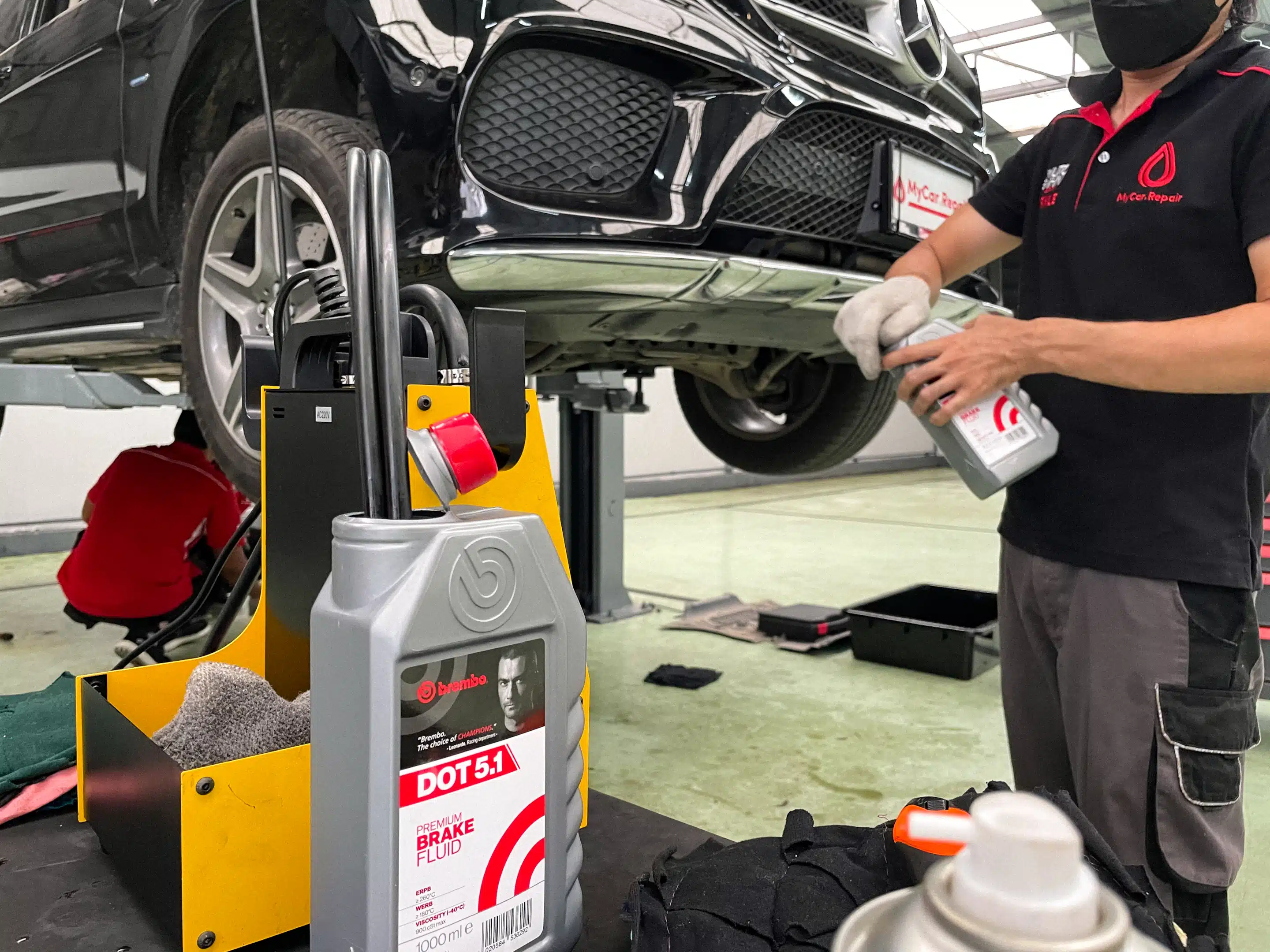 Brake fluid change is part of the Mercedes B Service