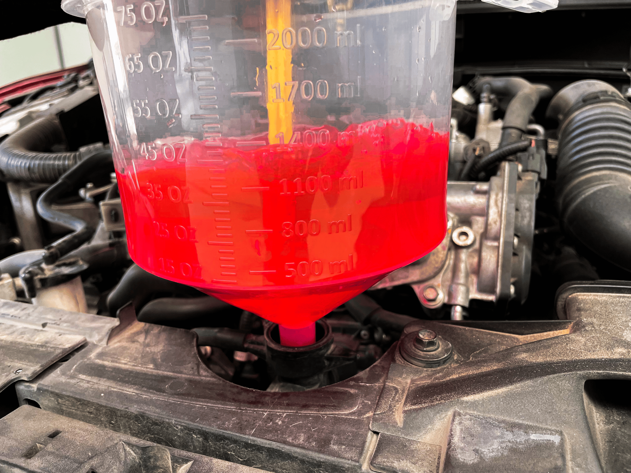 Coolant needs to be checked for the fluid level, freezing point and contamination during the MB Service.