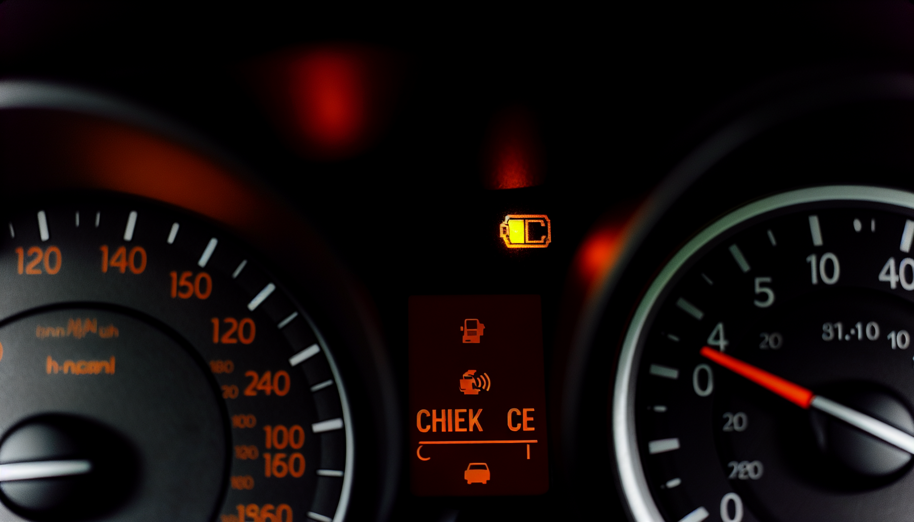 Check engine light on dashboard